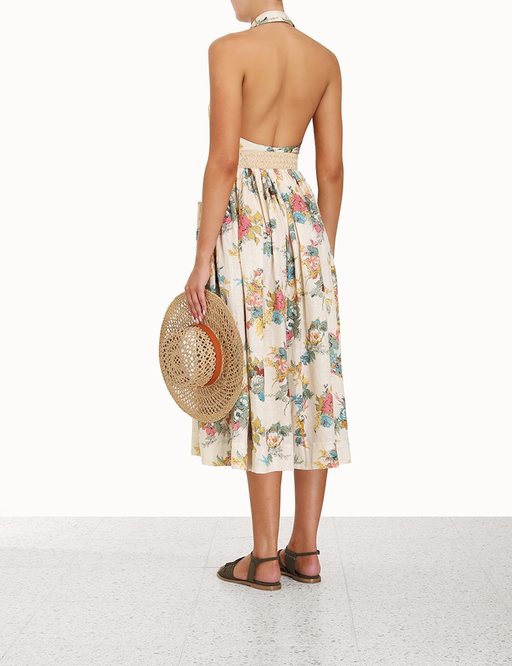 Zimmermann CLOVER HALTER SHIRT DRESS - 5854DCLOHPFL | REVERSIBLE