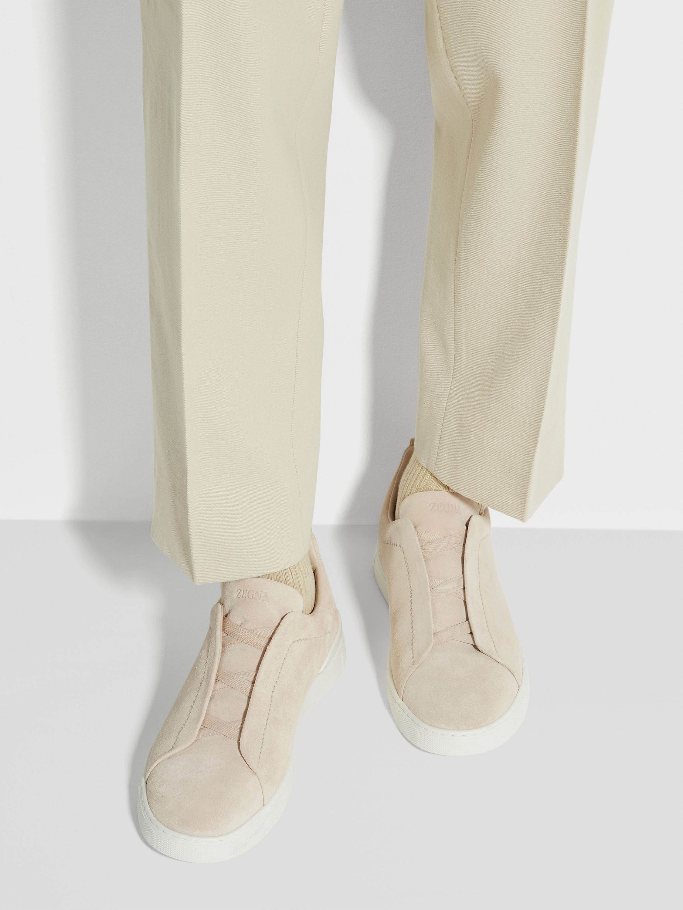 LIGHT BEIGE SUEDE TRIPLE STITCH™ SNEAKERS - 2