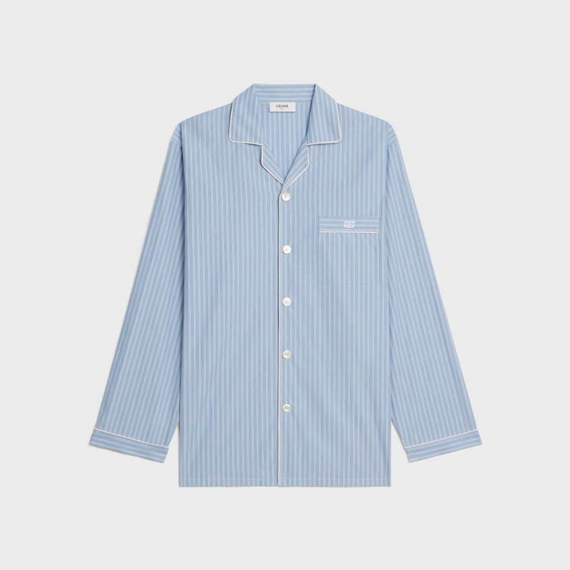 pajama shirt in striped cotton 1