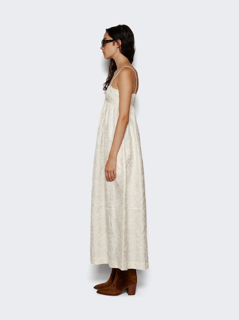 Cavola Embroided Long Dress Ivory - 4