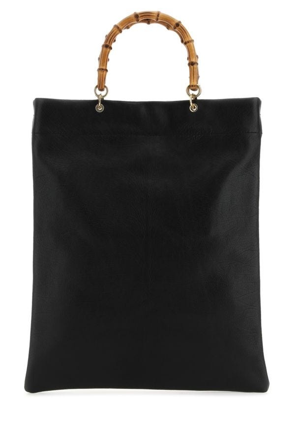 JIL SANDER Black Leather Medium Shopping Bag - 3