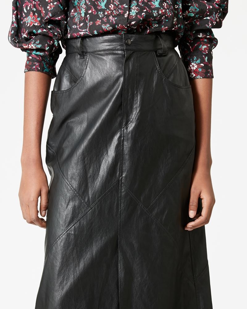 CECILIA FAUX-LEATHER MAXI SKIRT - 3