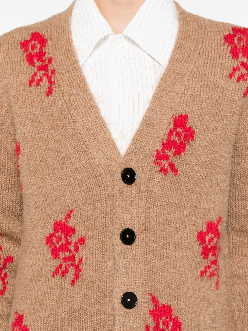 rose-detailed cardigan - 5