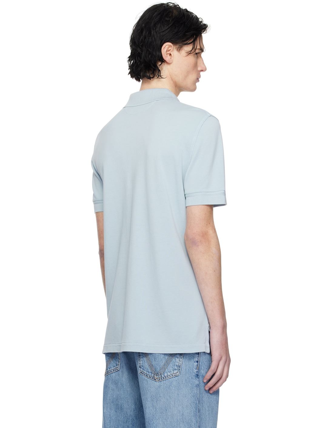 Blue Three-Button Polo - 3