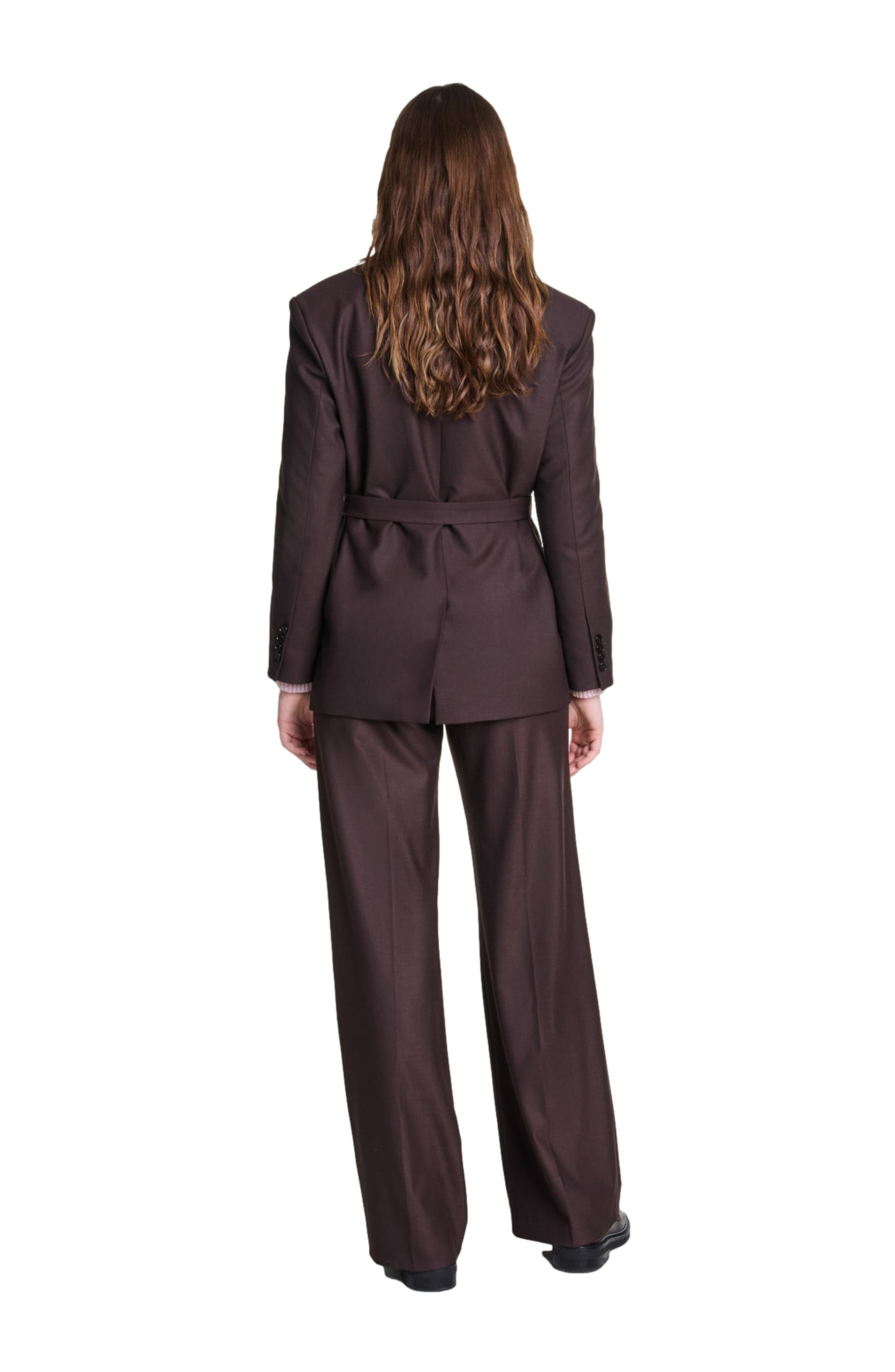 maje Belted suit jacket in Brown at Nordstrom - 3