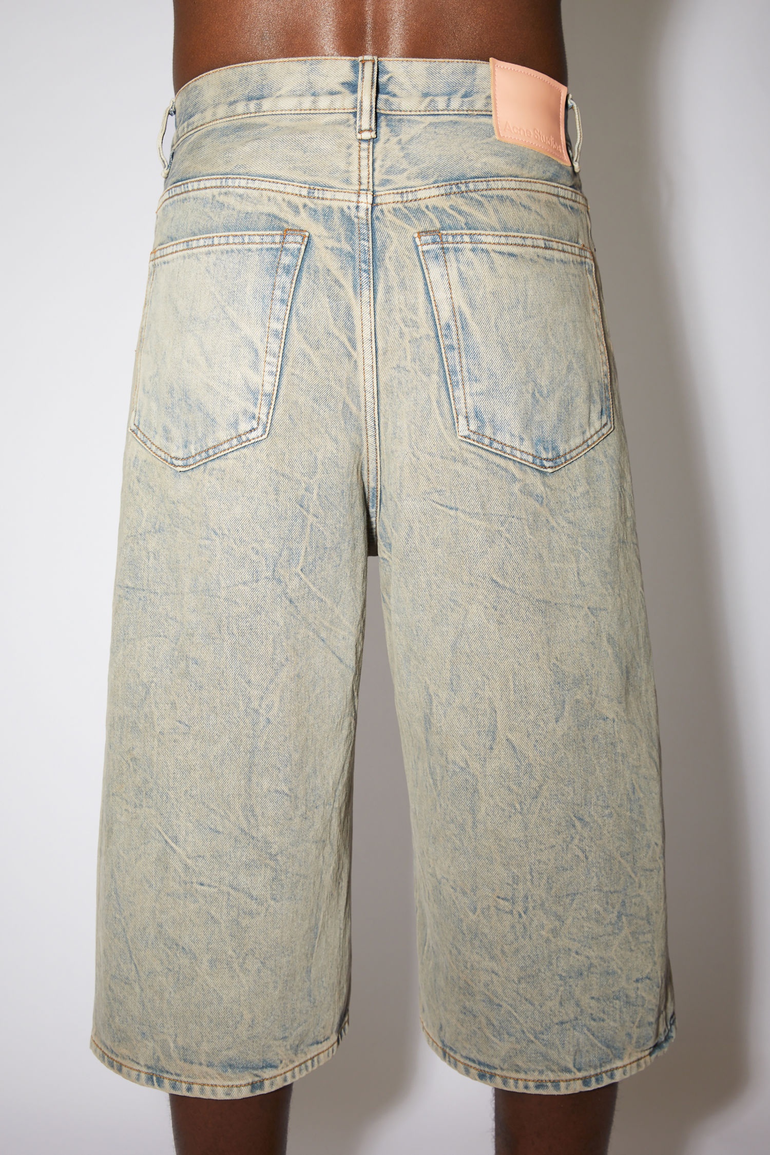 Organic denim shorts - Light blue/brown - 7