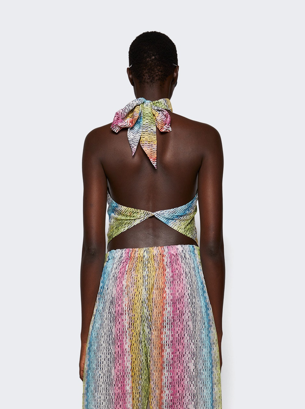 Cotton And Silk Blend Scarf Top Multicolor - 5