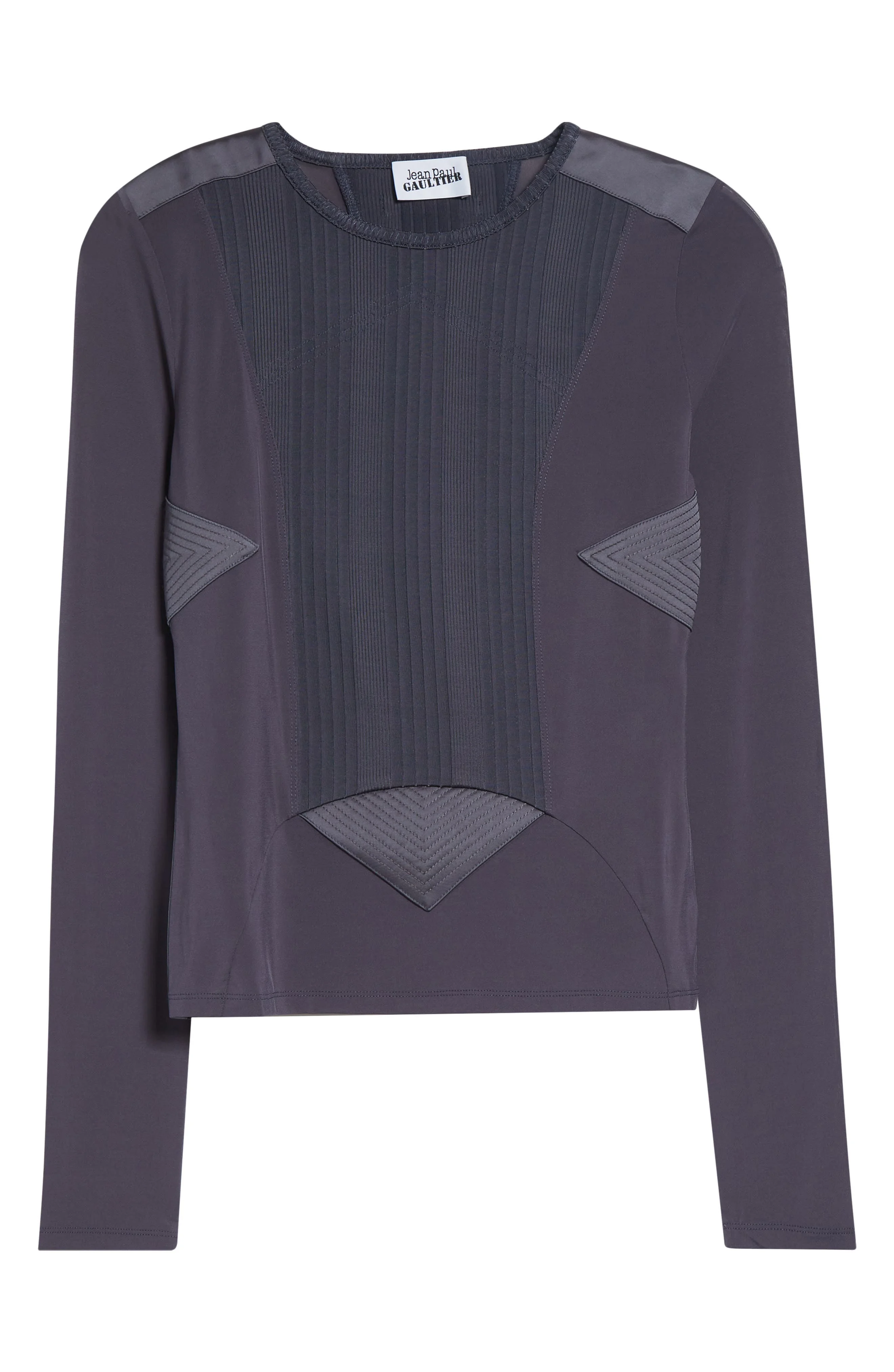 Jean Paul Gaultier Jersey & Rib Long Sleeve Top in Petrol at Nordstrom - 1