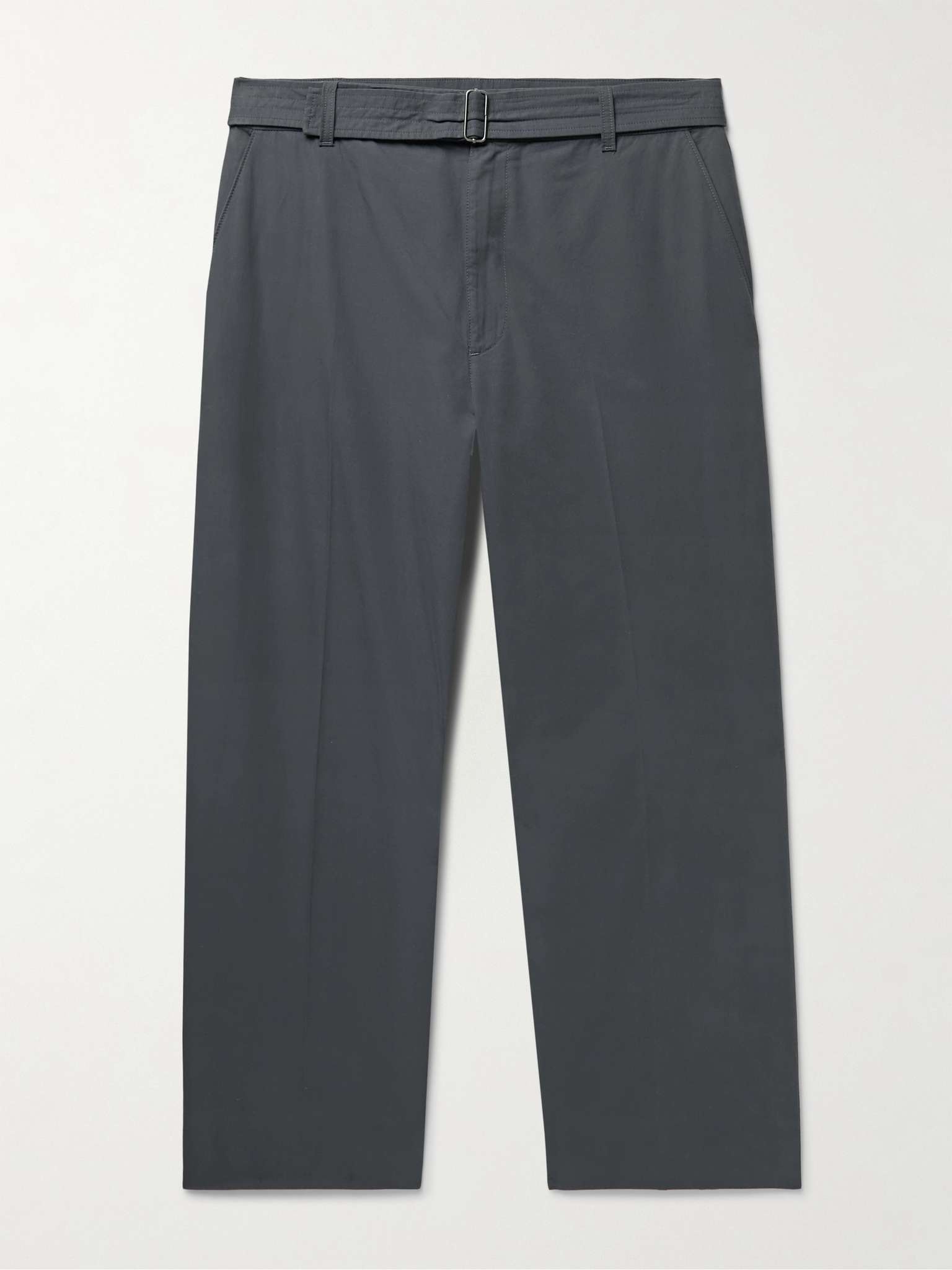 Earl Straight-Leg Cropped Belted Cotton-Poplin Trousers - 1