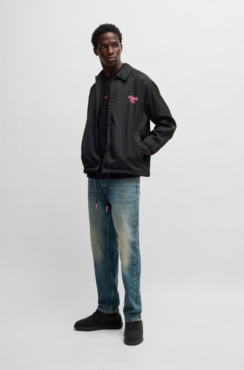 HUGO REGULAR-FIT WATER-REPELLENT COACH JACKET WITH LOGO PRINTS outlook