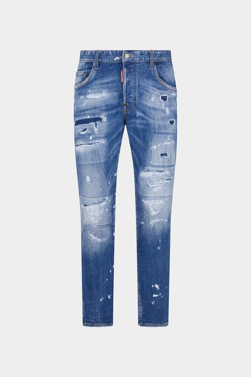 MEDIUM MENDED RIPS WASH SKATER JEANS - 1
