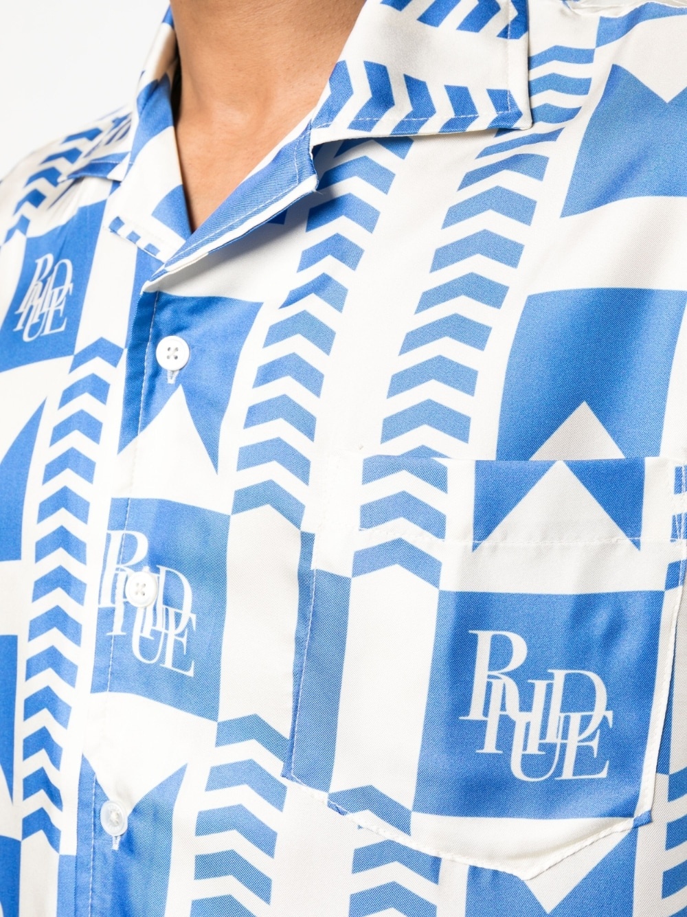 graphic-print silk shirt - 5