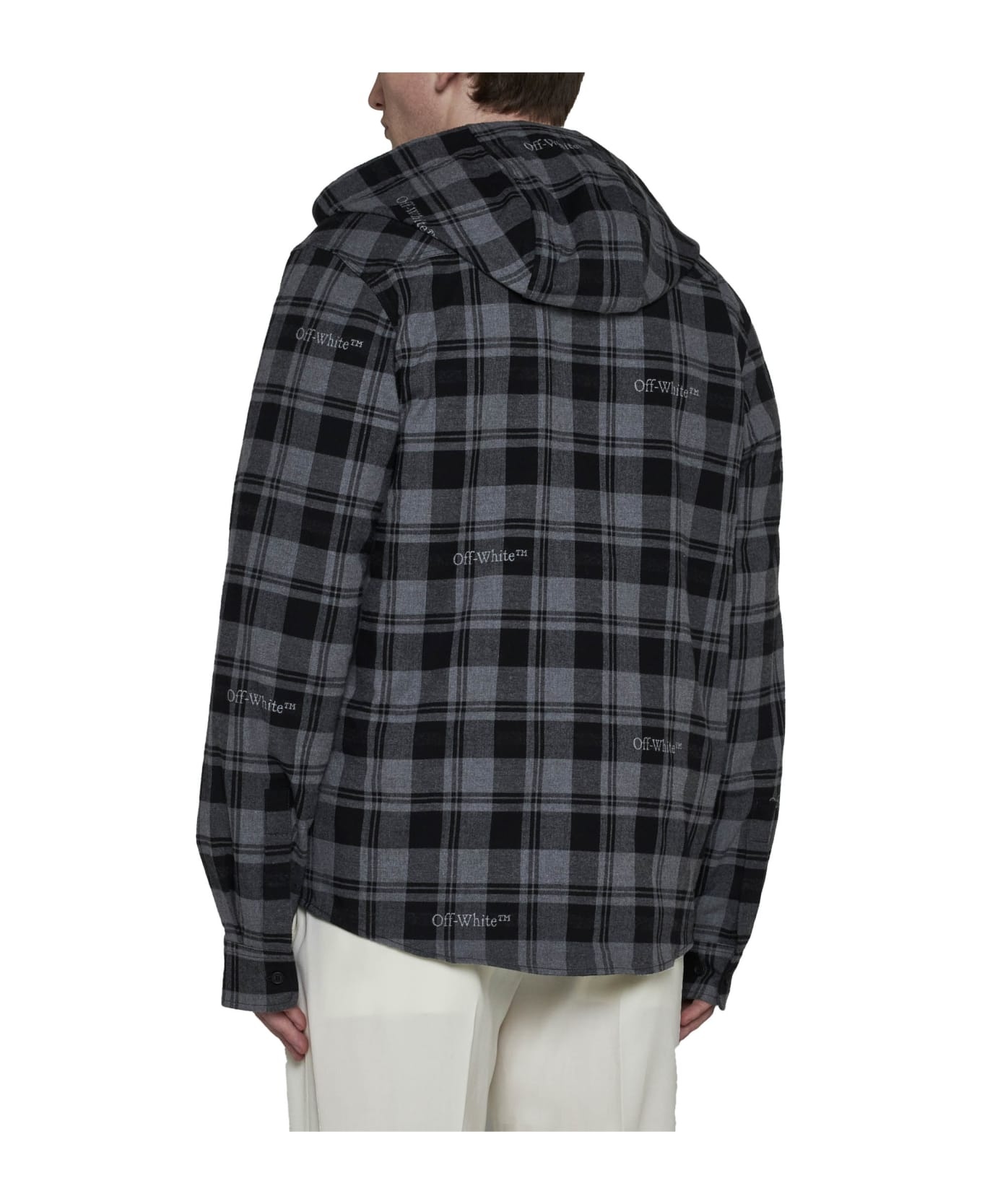 Off White Hooded Flannel Shirt italist REVERSIBLE