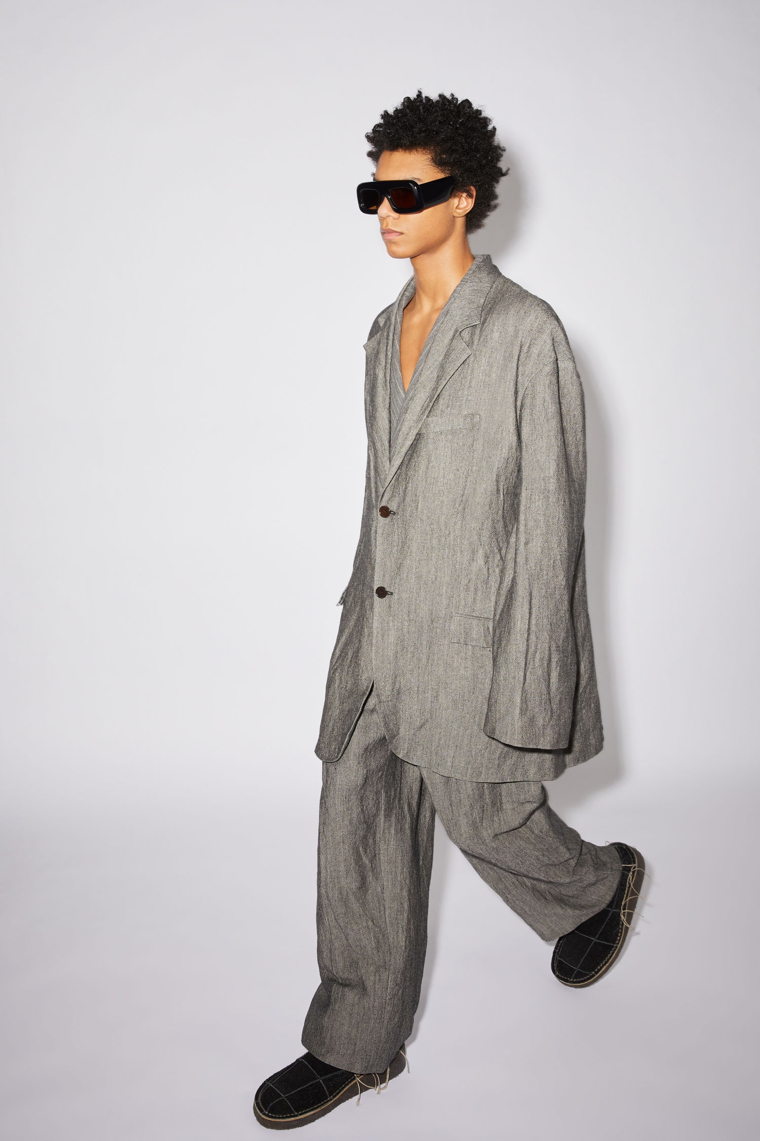 Soft suit jacket - Grey Melange - 4