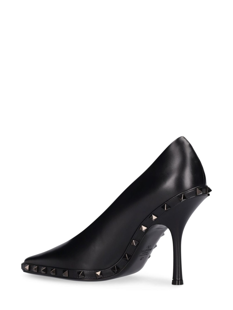 100mm Rockstud leather pumps - 4