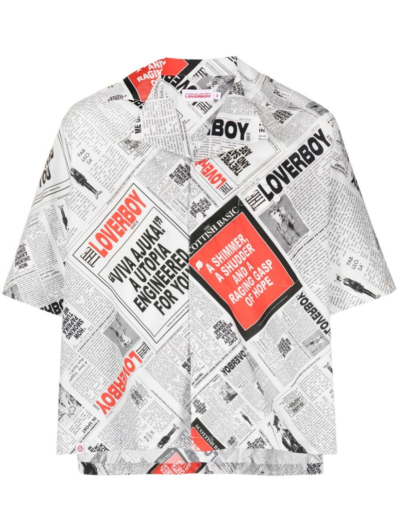 graphic-print organic cotton shirt 1