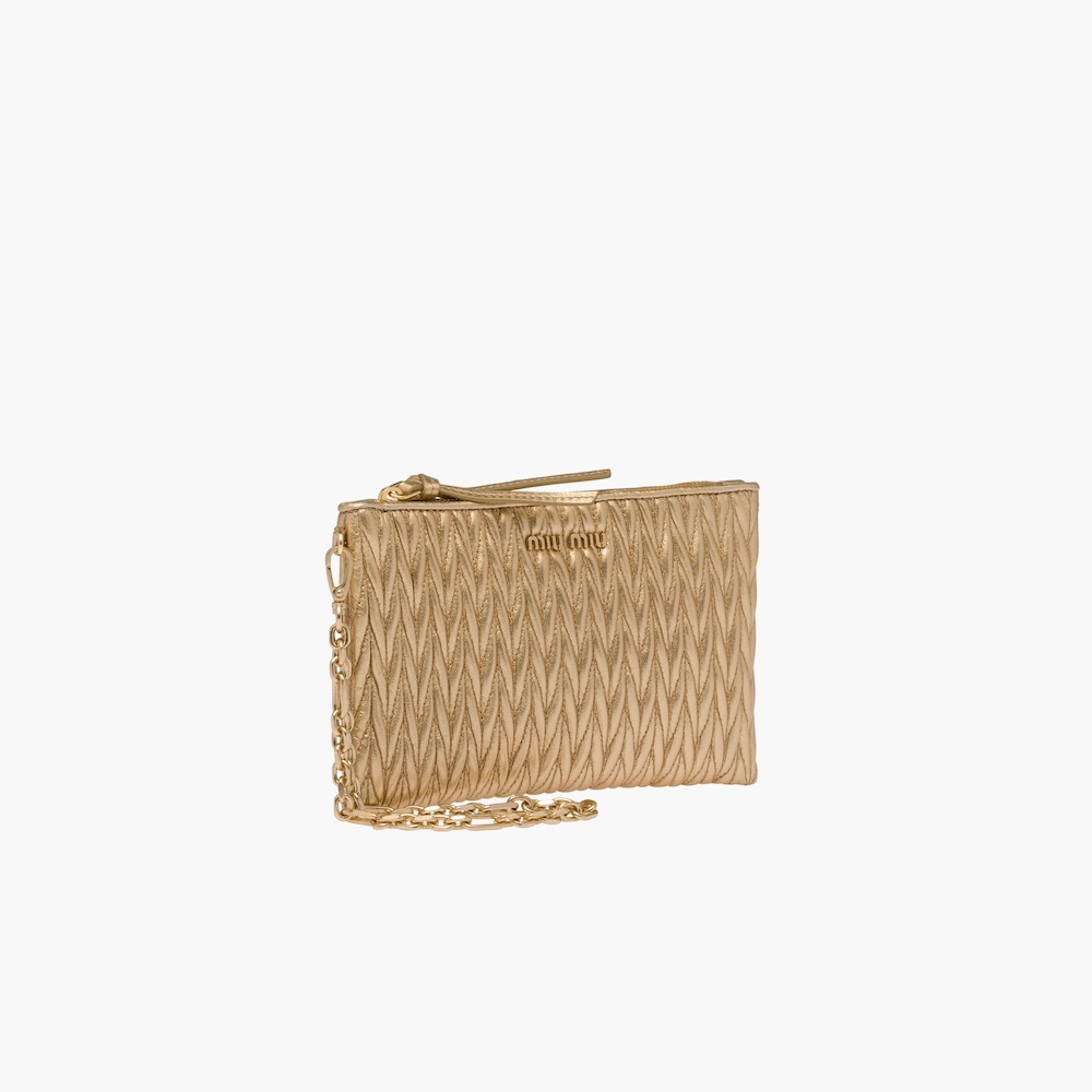 Matelassé nappa leather pouch - 4