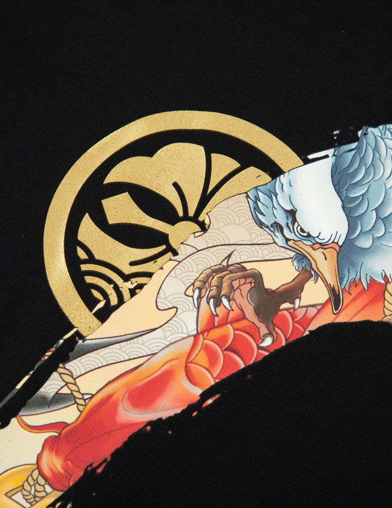 KOI AND SEAGULL BRUSHSTROKE DAICOCK DIGITAL PRINT LOOSE FIT T-SHIRT 10