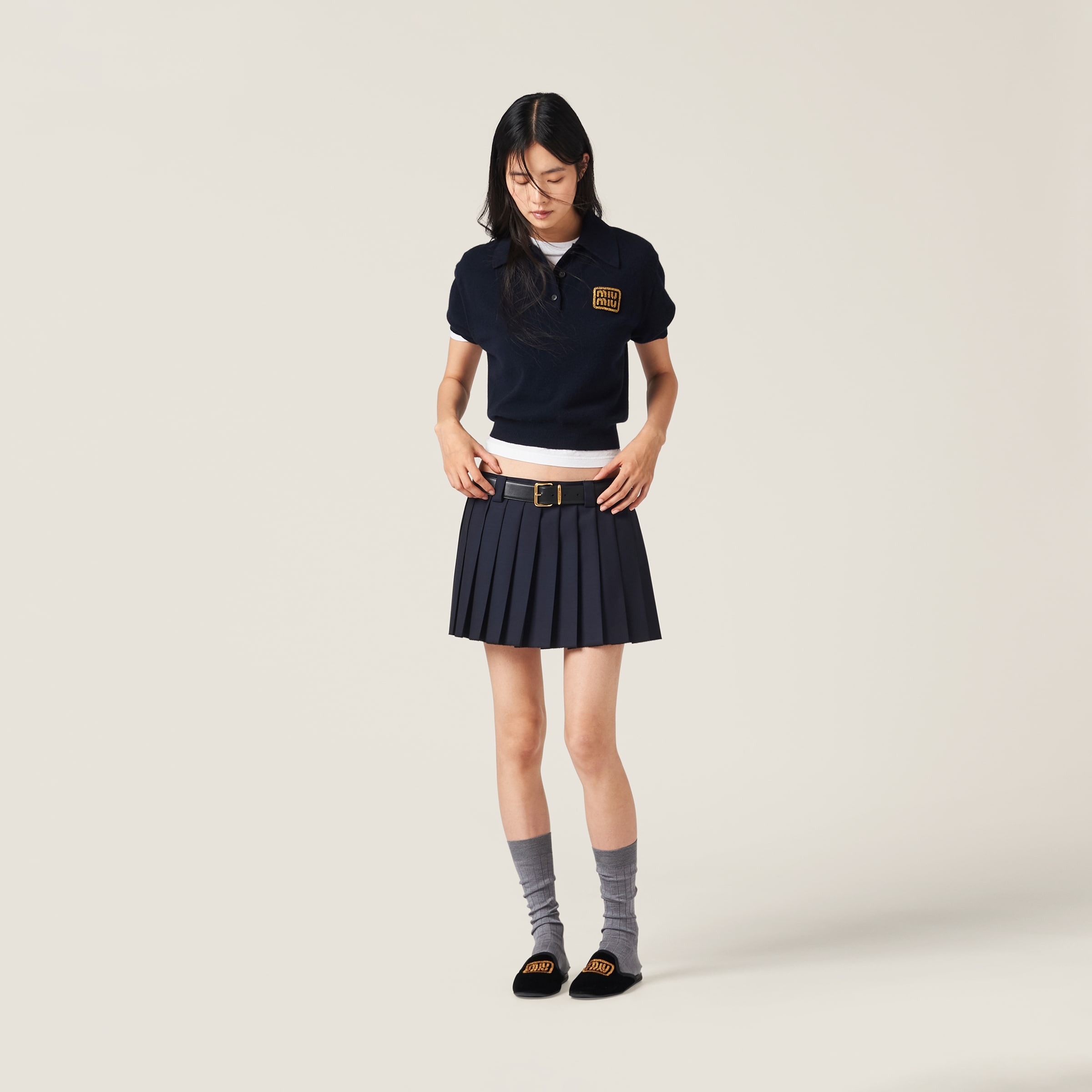 Pleated batavia miniskirt - 2
