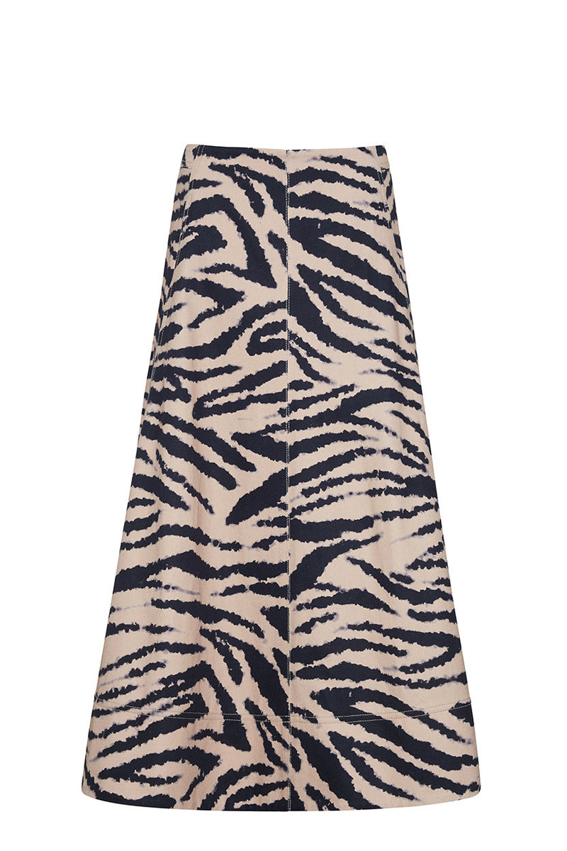 Aisha Skirt Midi-Length Printed Cotton Canvas Skirt 1