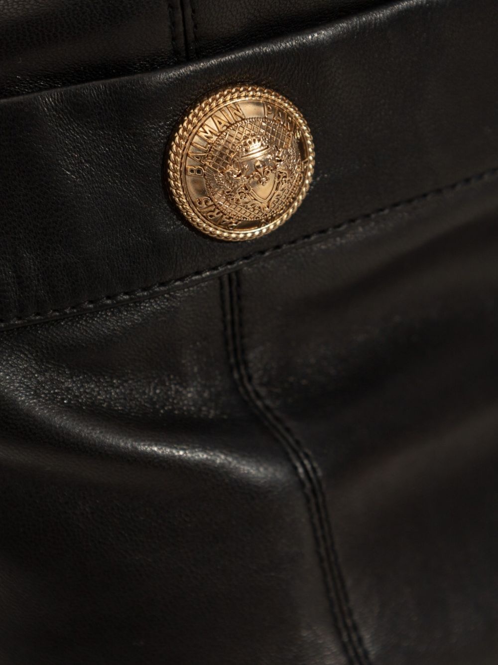 leather buttoned mini dress - 5