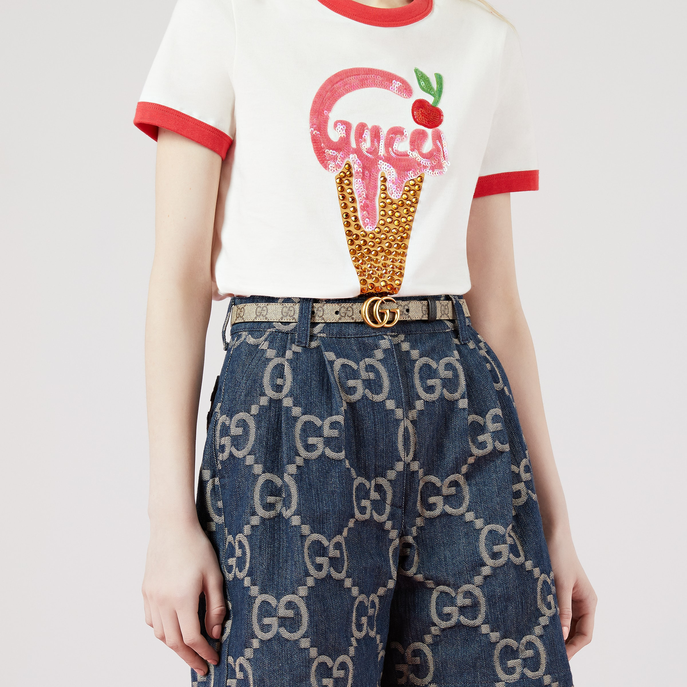 GG Marmont reversible thin belt - 3