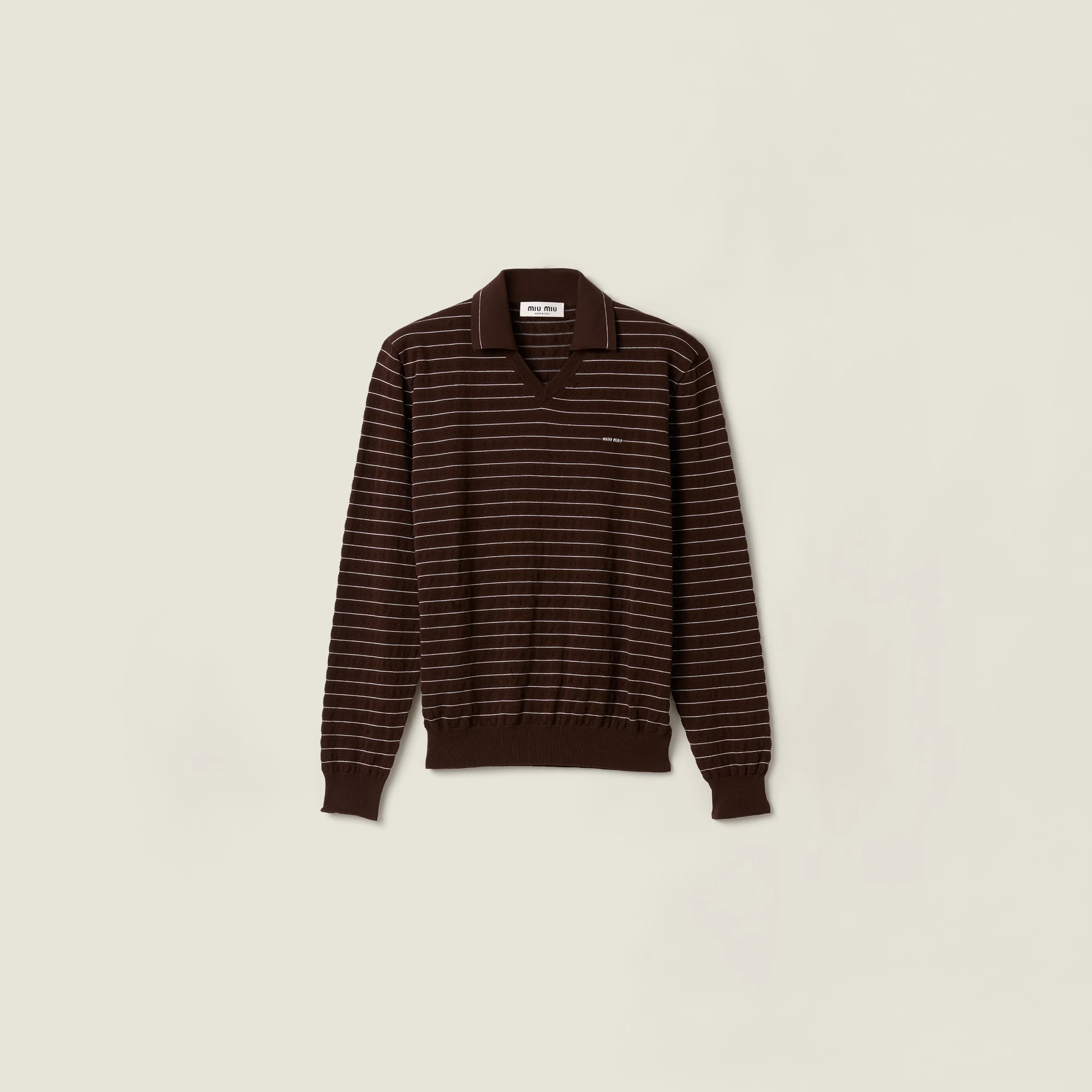 V-neck cotton sweater - 1
