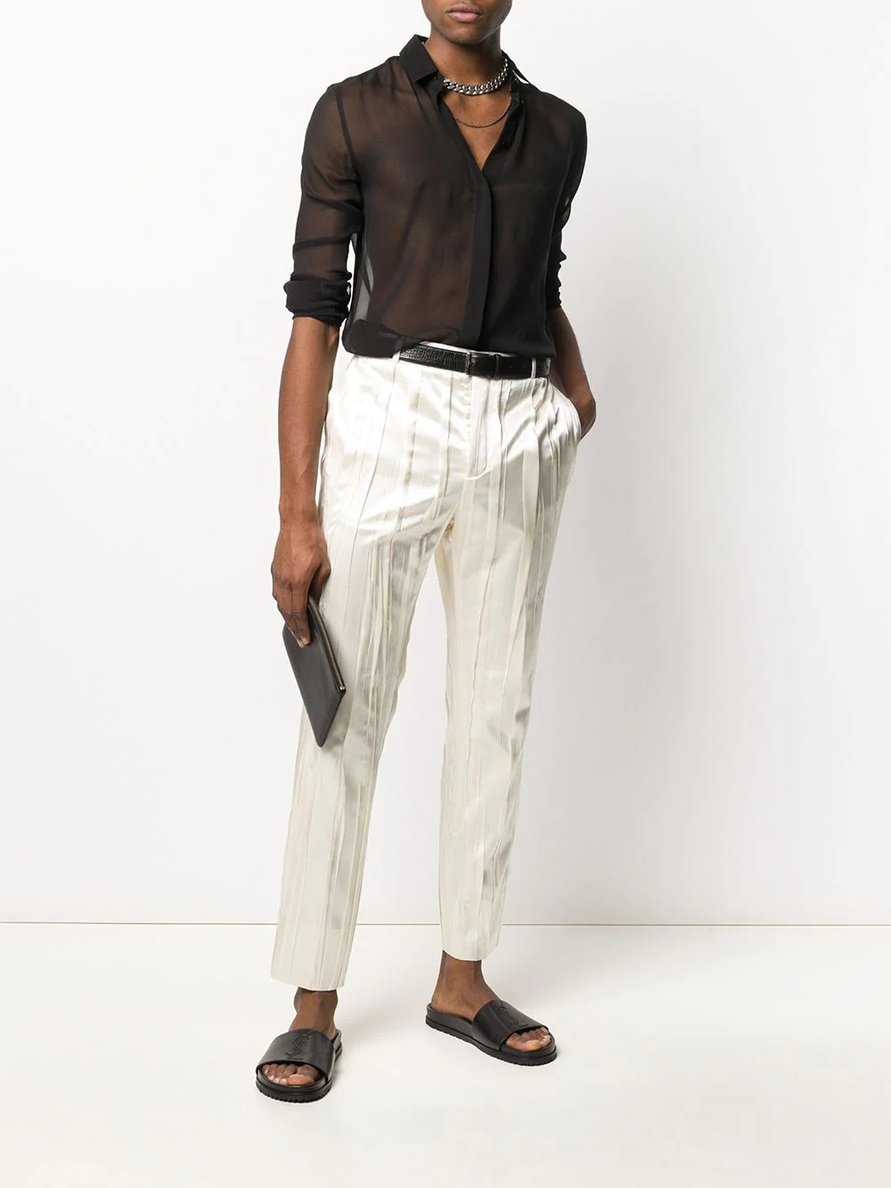 pleated mid-rise tailored trousers - 2