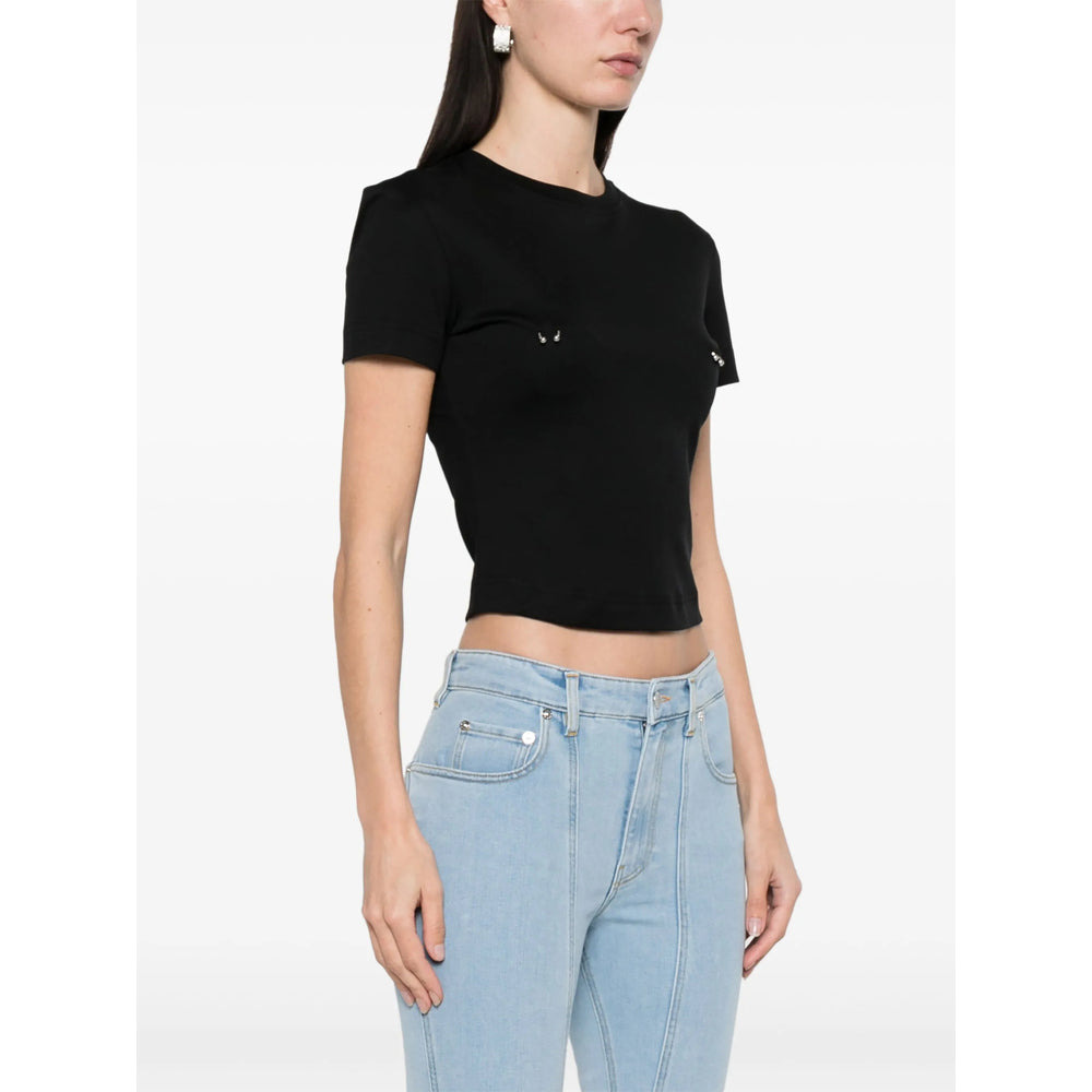 Mugler Black Tops - T-Shirts & Jerseys Women - 2