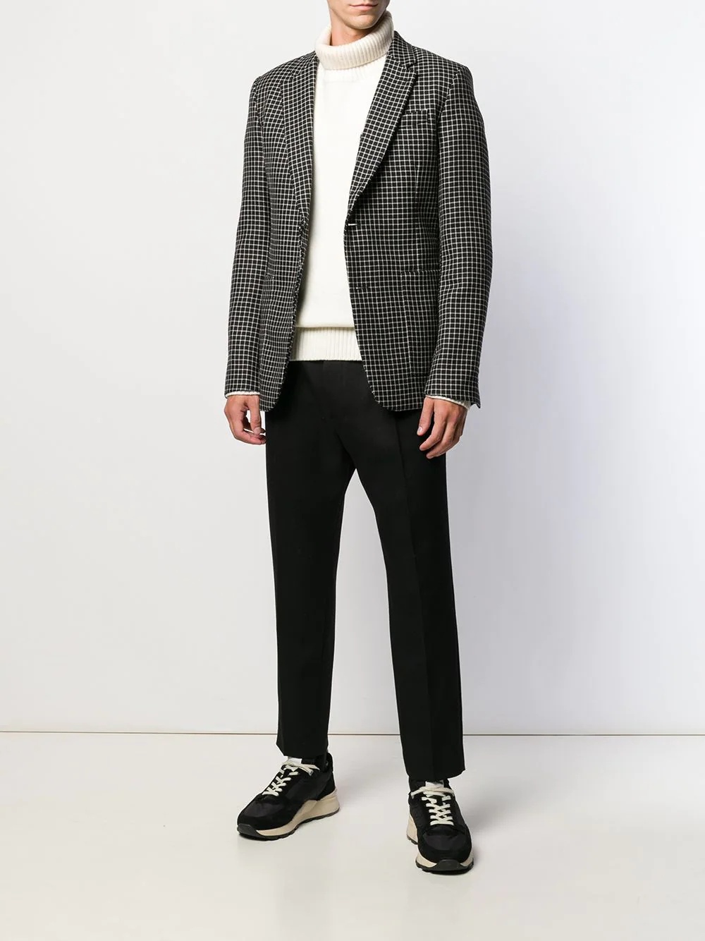 checked two-button blazer - 2