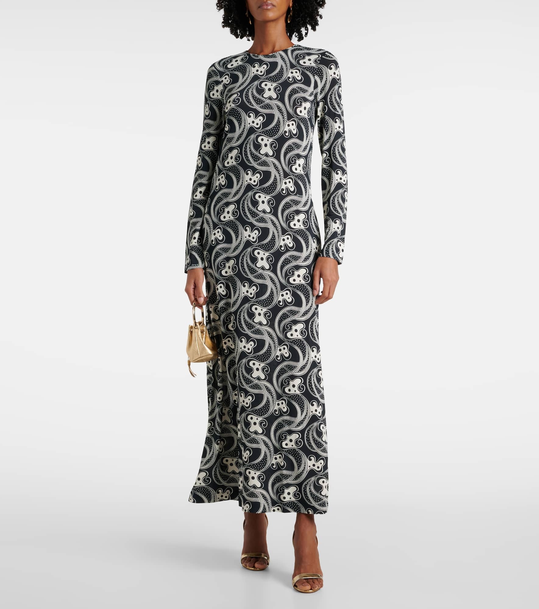 Swing printed jersey midi dress - 2