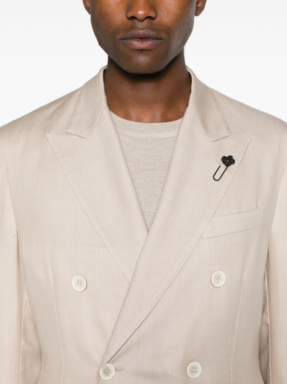 peak-lapels double-breasted blazer - 5