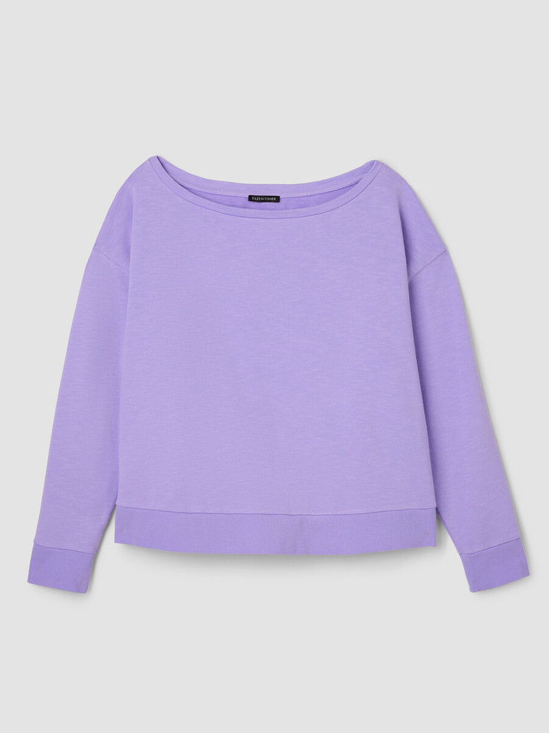 Garment-Dyed Organic Cotton Terry Bateau Neck Top 1