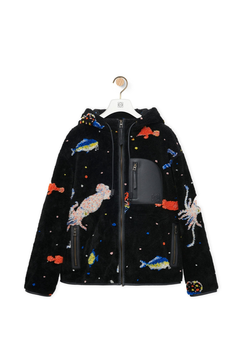 Hooded jacket in technical fleece 1