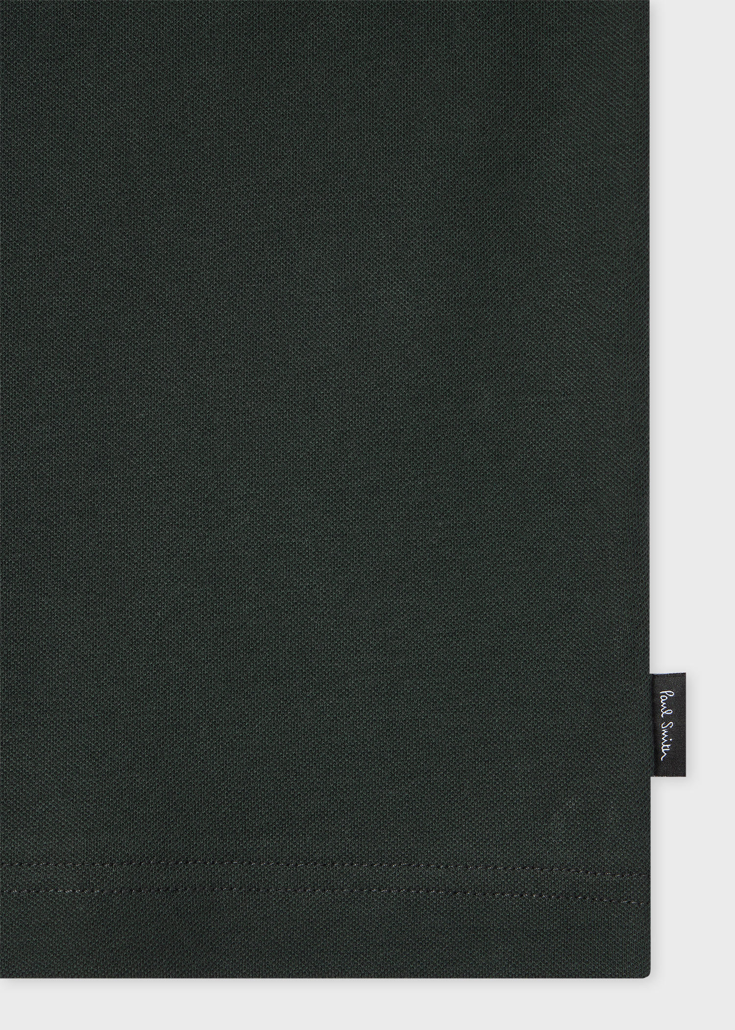 Dark Green Polo Shirt With Stripe Tipping - 2