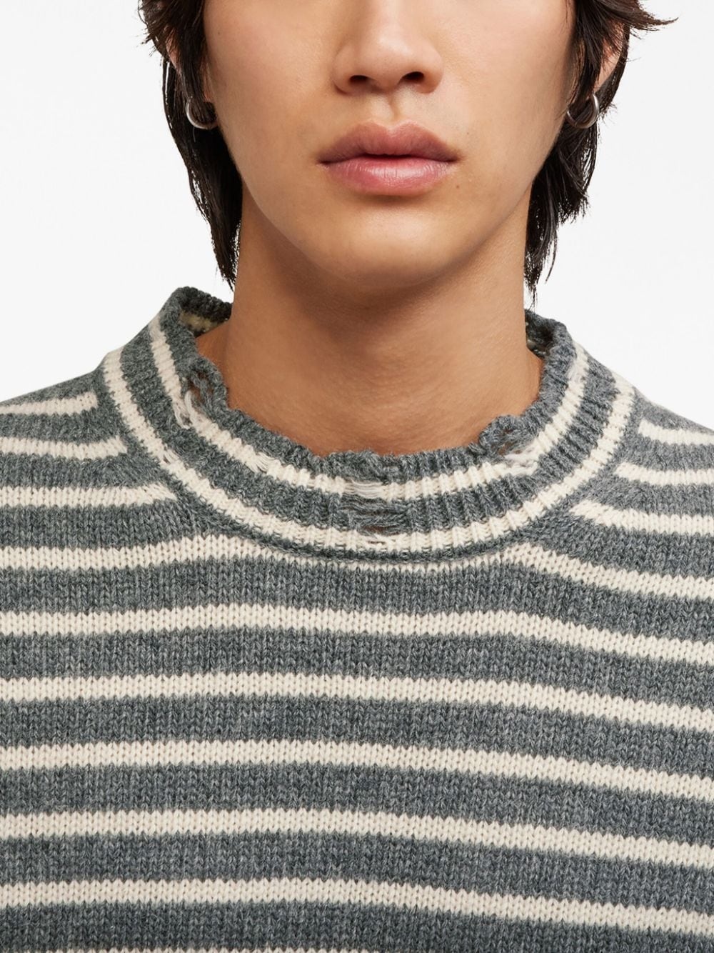 striped wool jumper - 6
