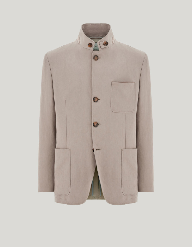 LIGHT BLUE AND BLUE SILK AND CASHMERE REGULAR-FIT OVERCHECK JACKET 147