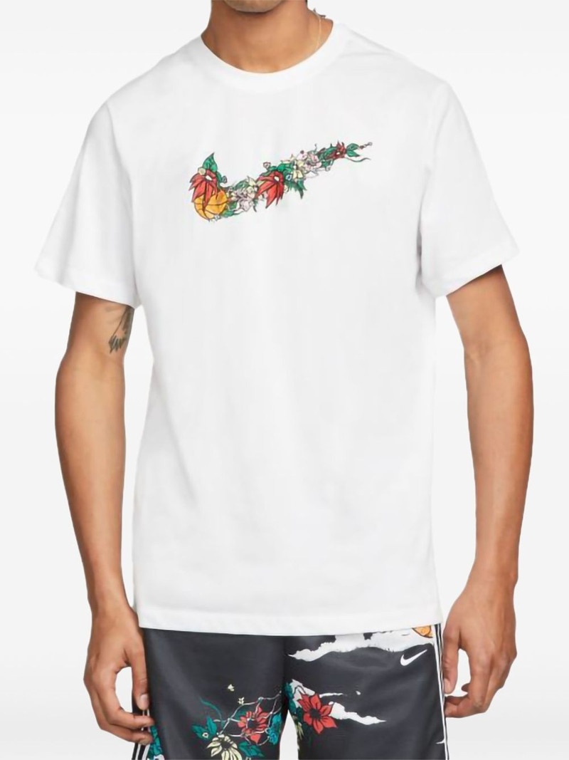 Floral Swoosh "White" T-shirt - 1