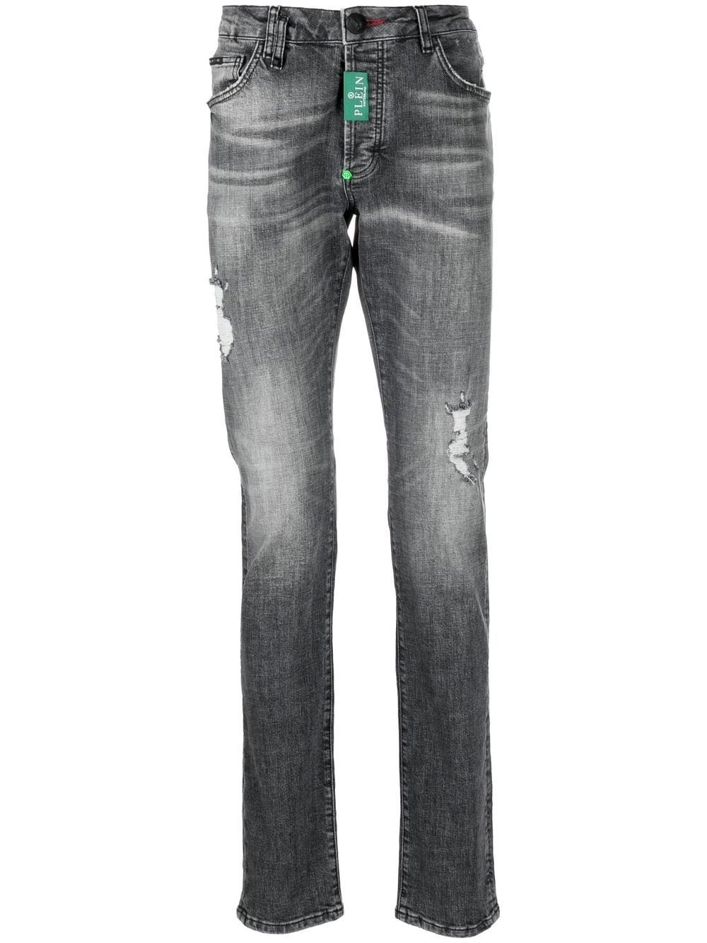 distressed-effect slim-fit jeans - 1