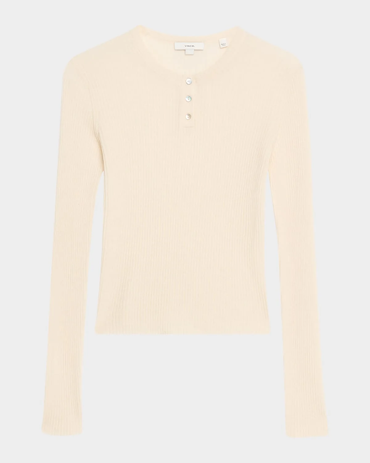 Ribbed Long-Sleeve Henley - 1