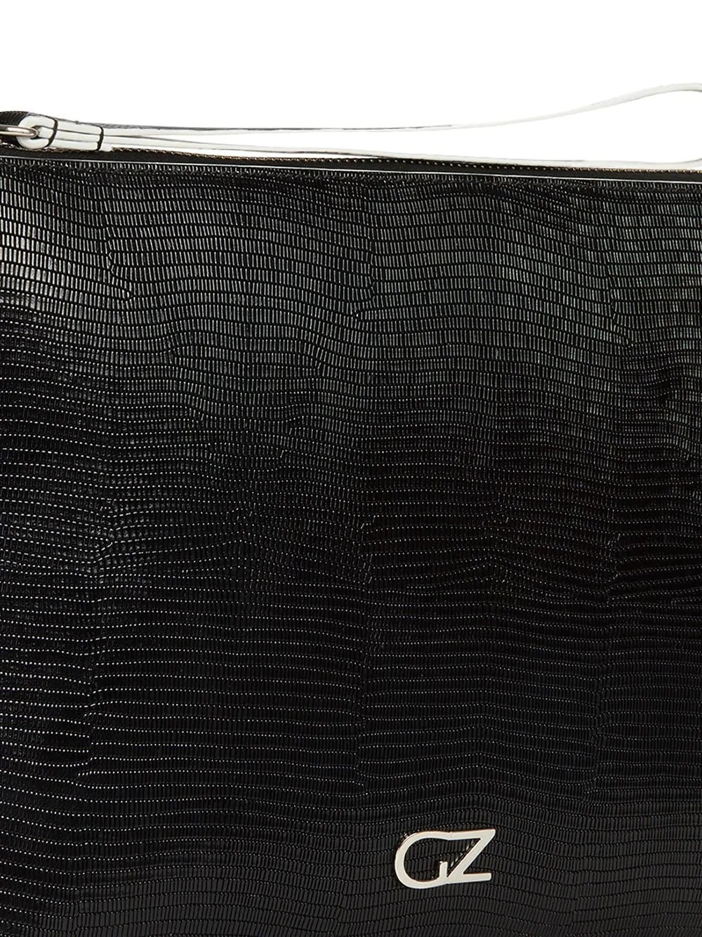 snakeskin-effect logo clutch bag - 2