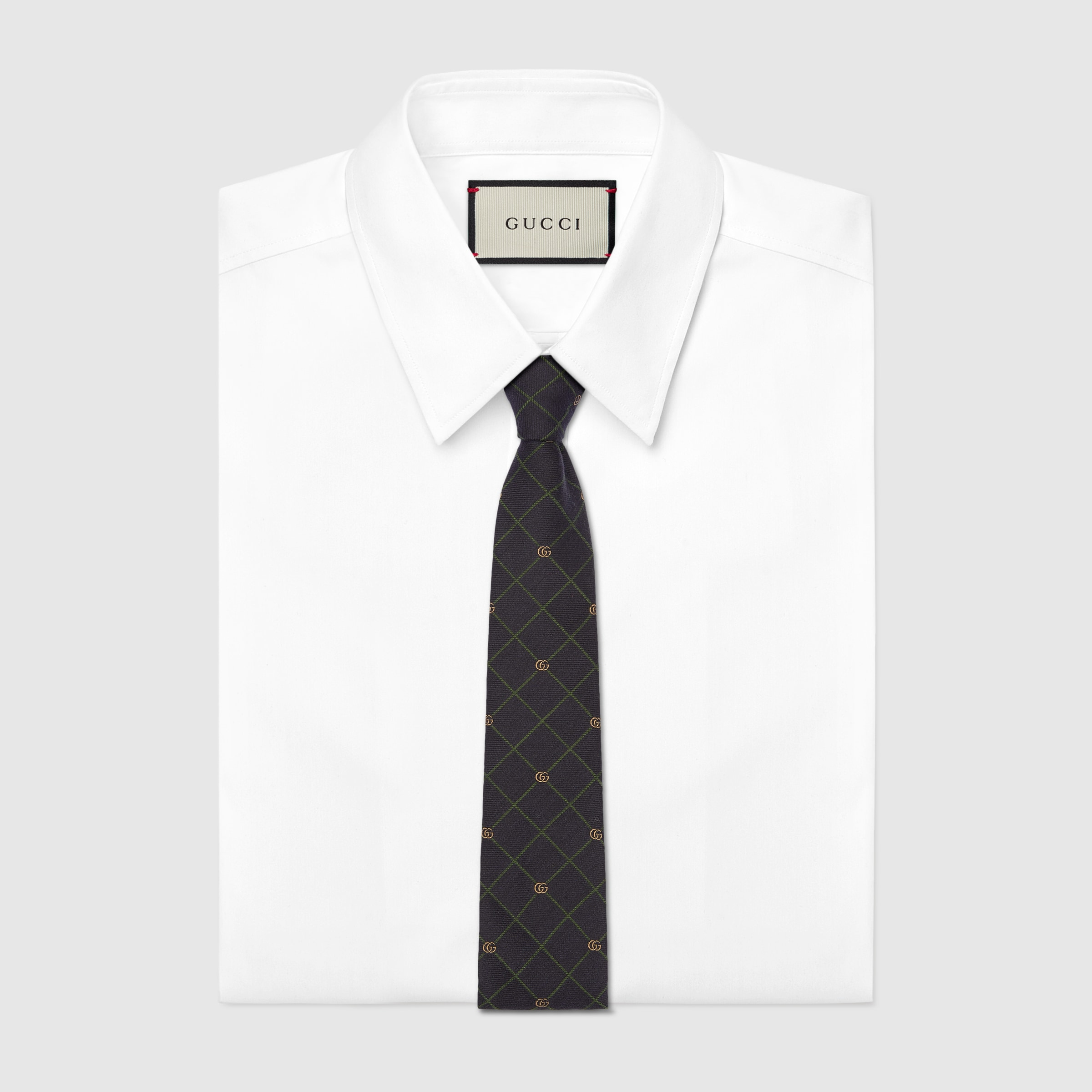 Double G and check silk jacquard tie - 2