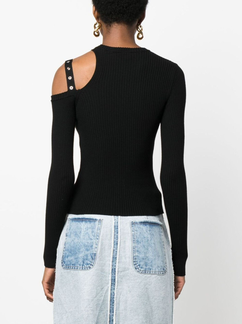eyelet-embellished ribbed sweatshirt 4