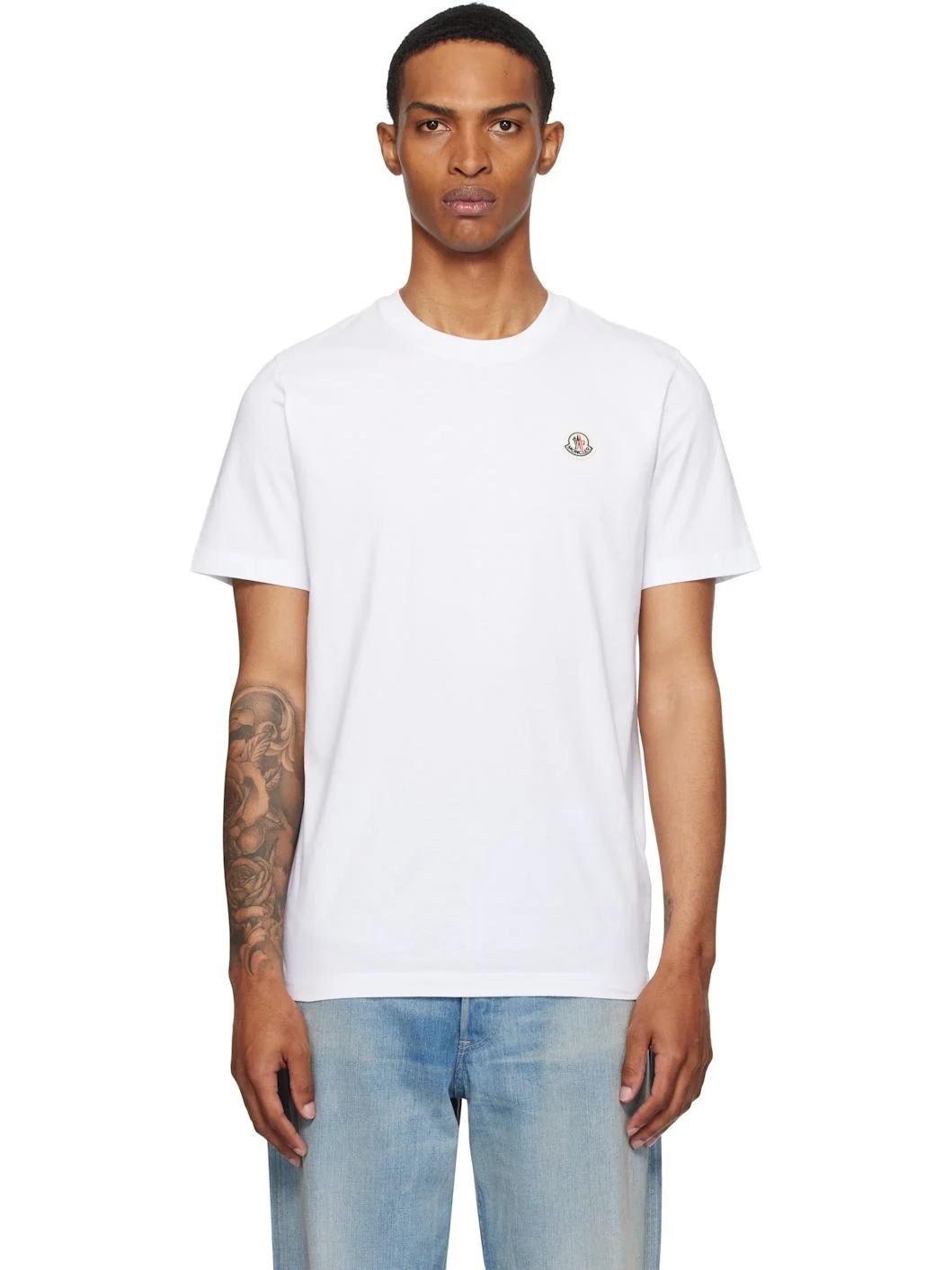 Three-Pack White Logo Patch Cotton T-shirts - 1