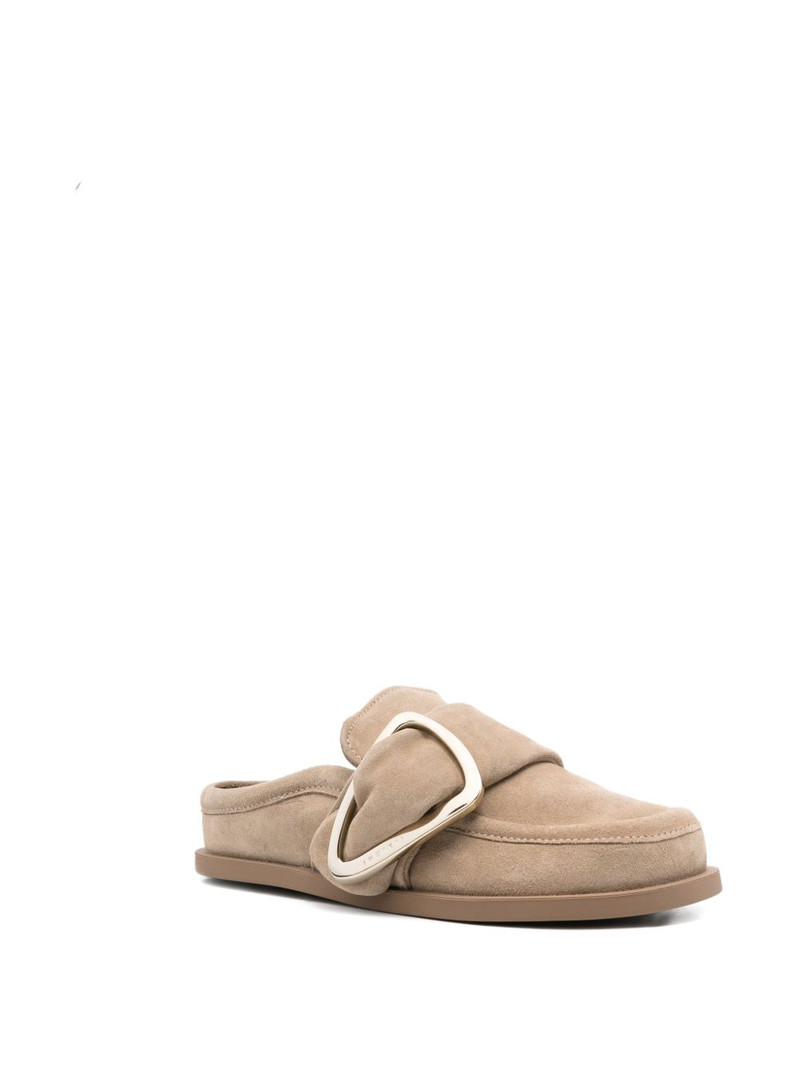 INUIKII soft buckle mules outlook