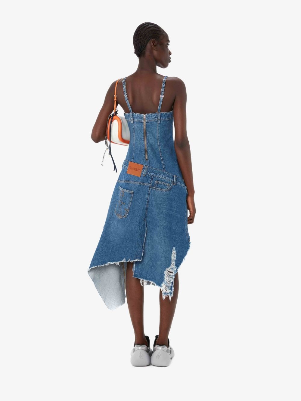 JW Anderson DISTRESSED DENIM CAMISOLE DRESS REVERSIBLE