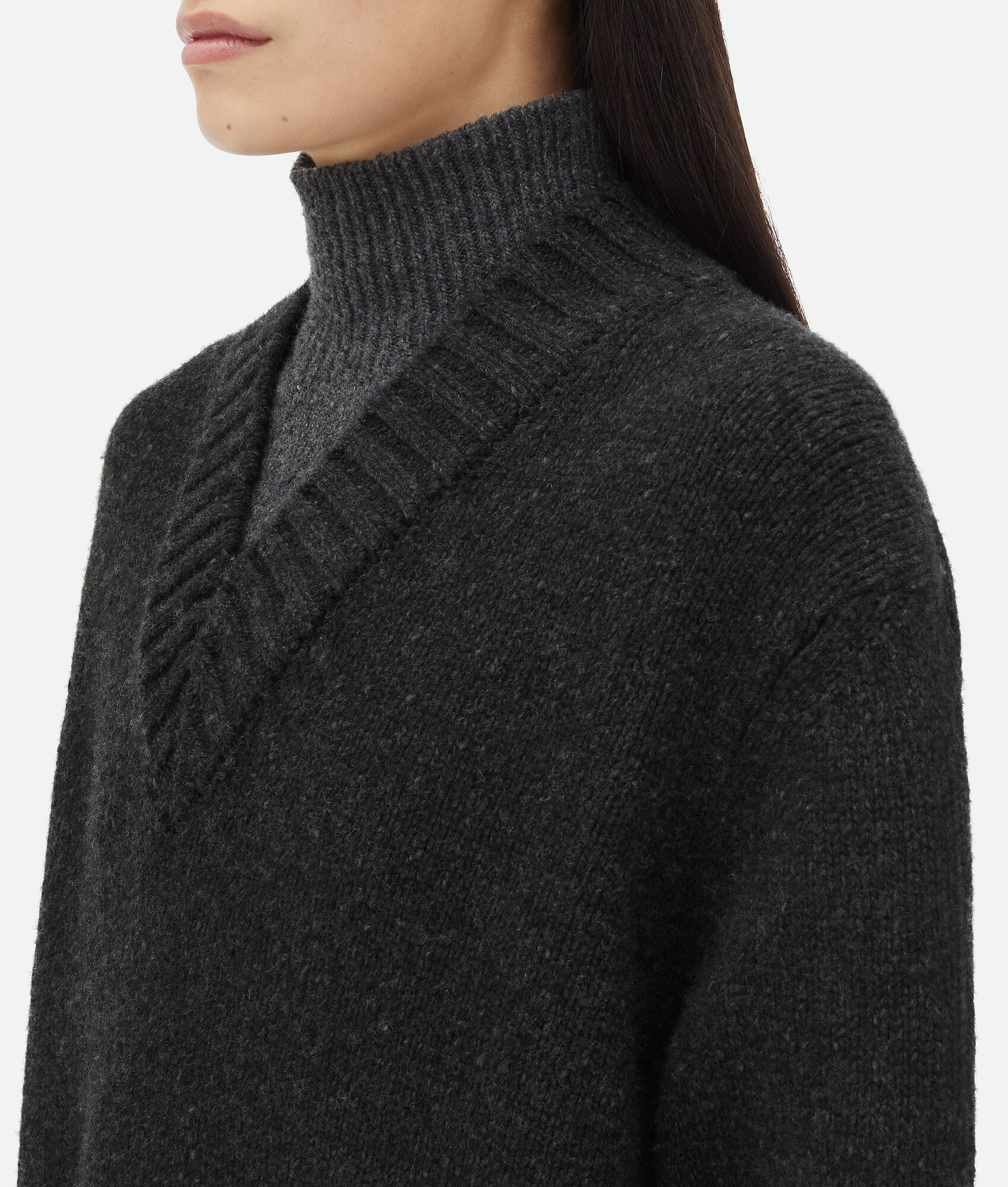 Double Layer Effect Wool Sweater - 4