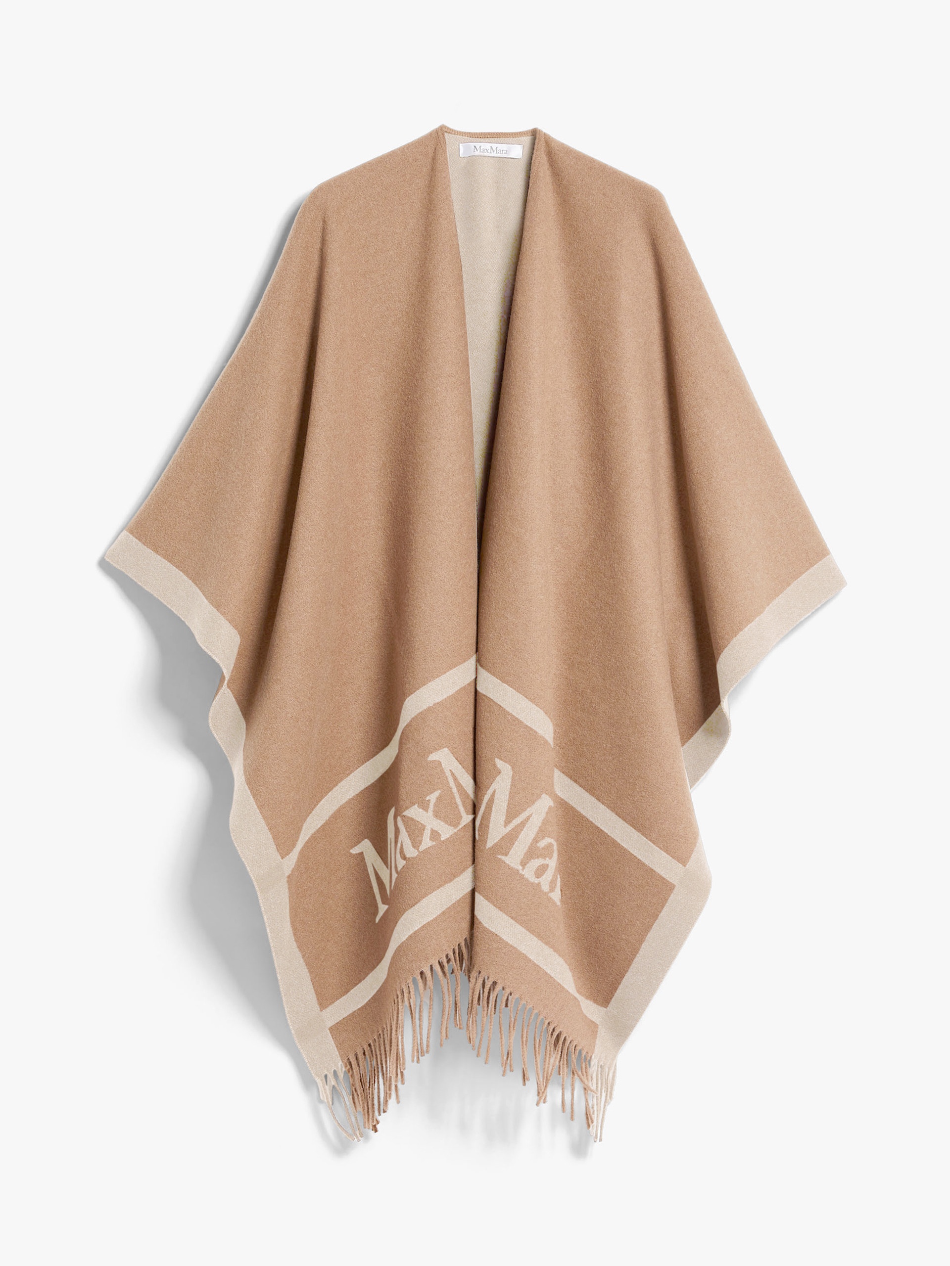 HILDE Jacquard wool poncho - 4