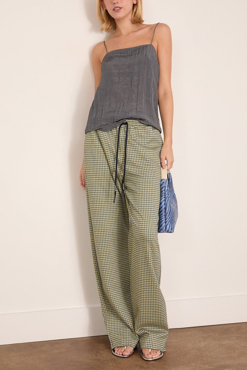 Tibi The Crinkle Slip Cami in Dark Grey outlook