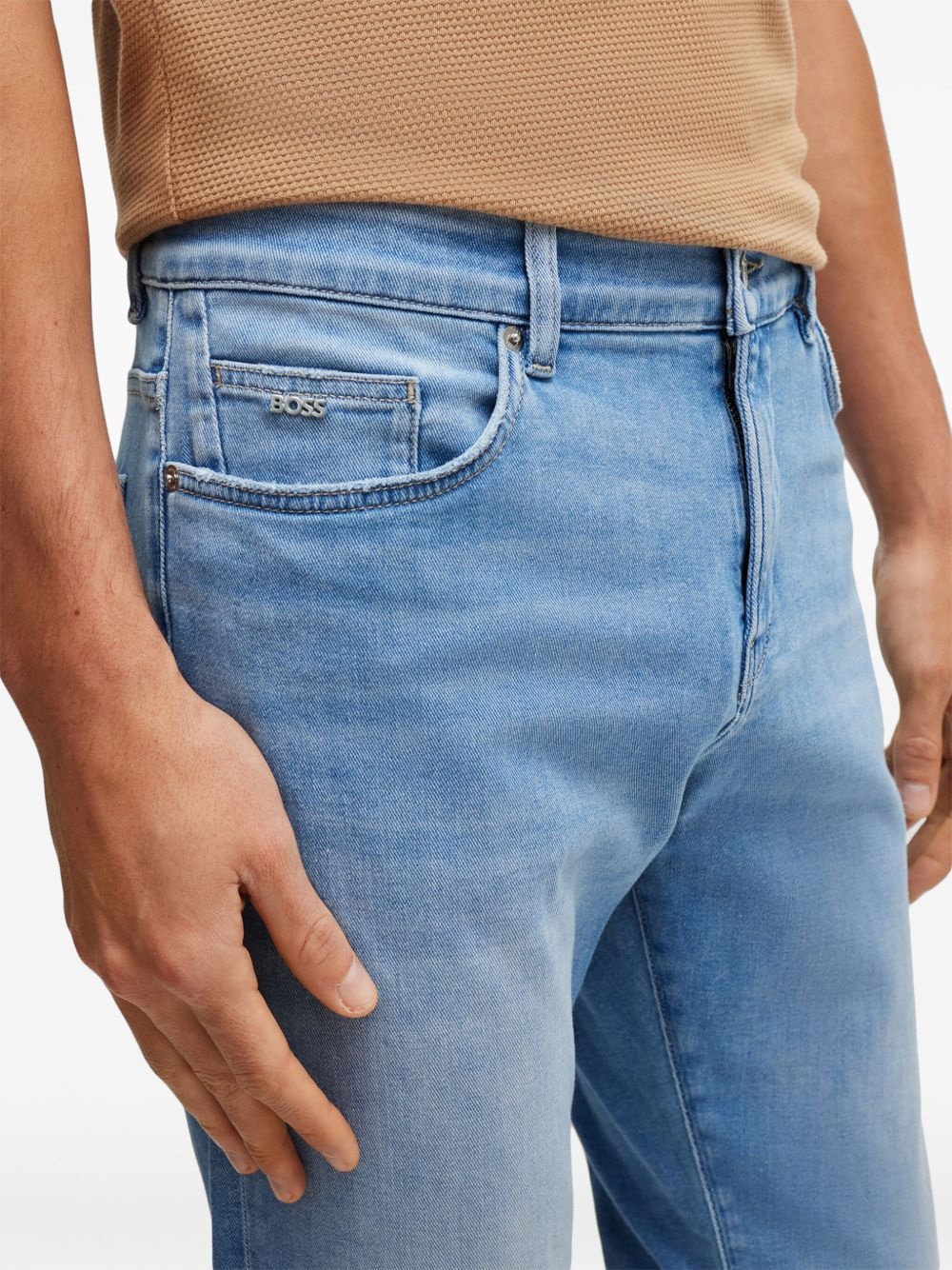 slim-fit cotton jeans - 5